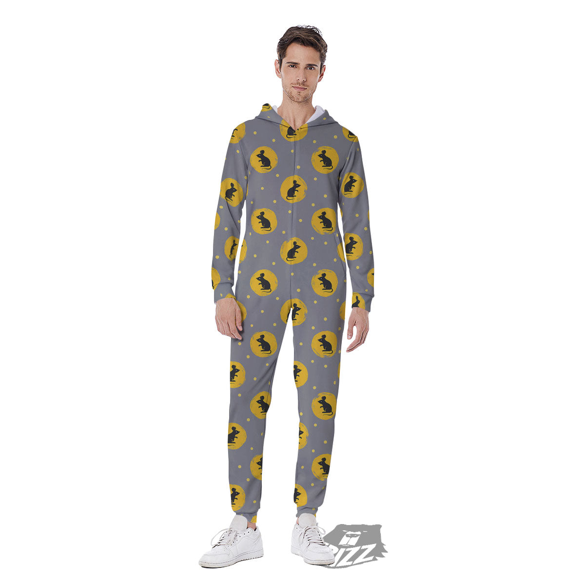Rat Print Pattern Men's Jumpsuit-grizzshop