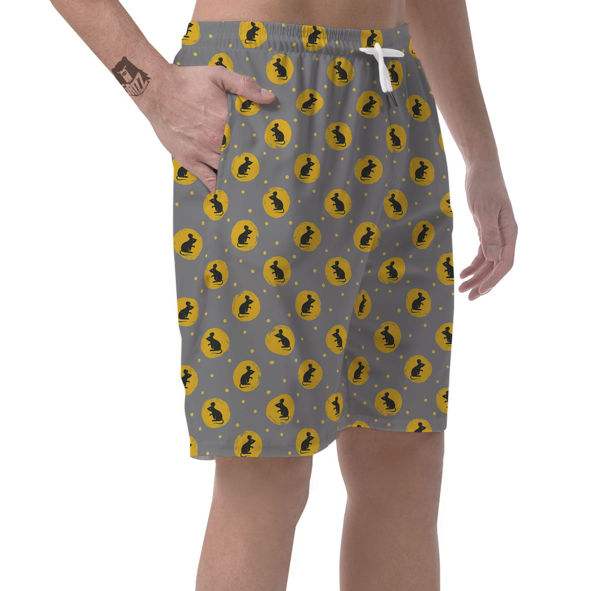 Rat Print Pattern Men's Shorts-grizzshop