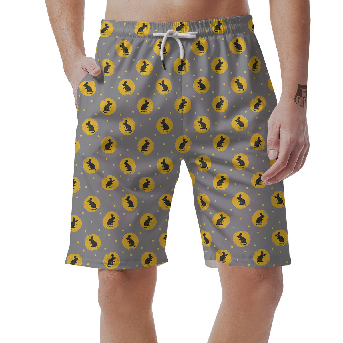 Rat Print Pattern Men's Shorts-grizzshop