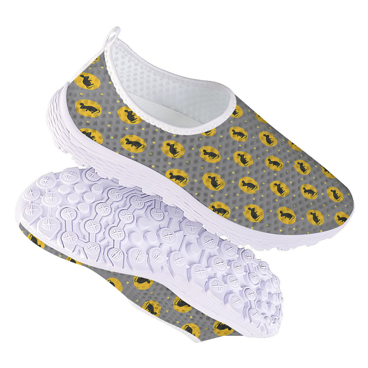Rat Print Pattern Nurse Shoes-grizzshop