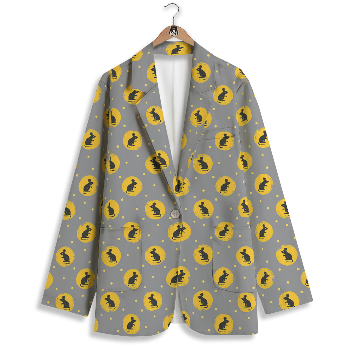 Rat Print Pattern Women's Blazer-grizzshop