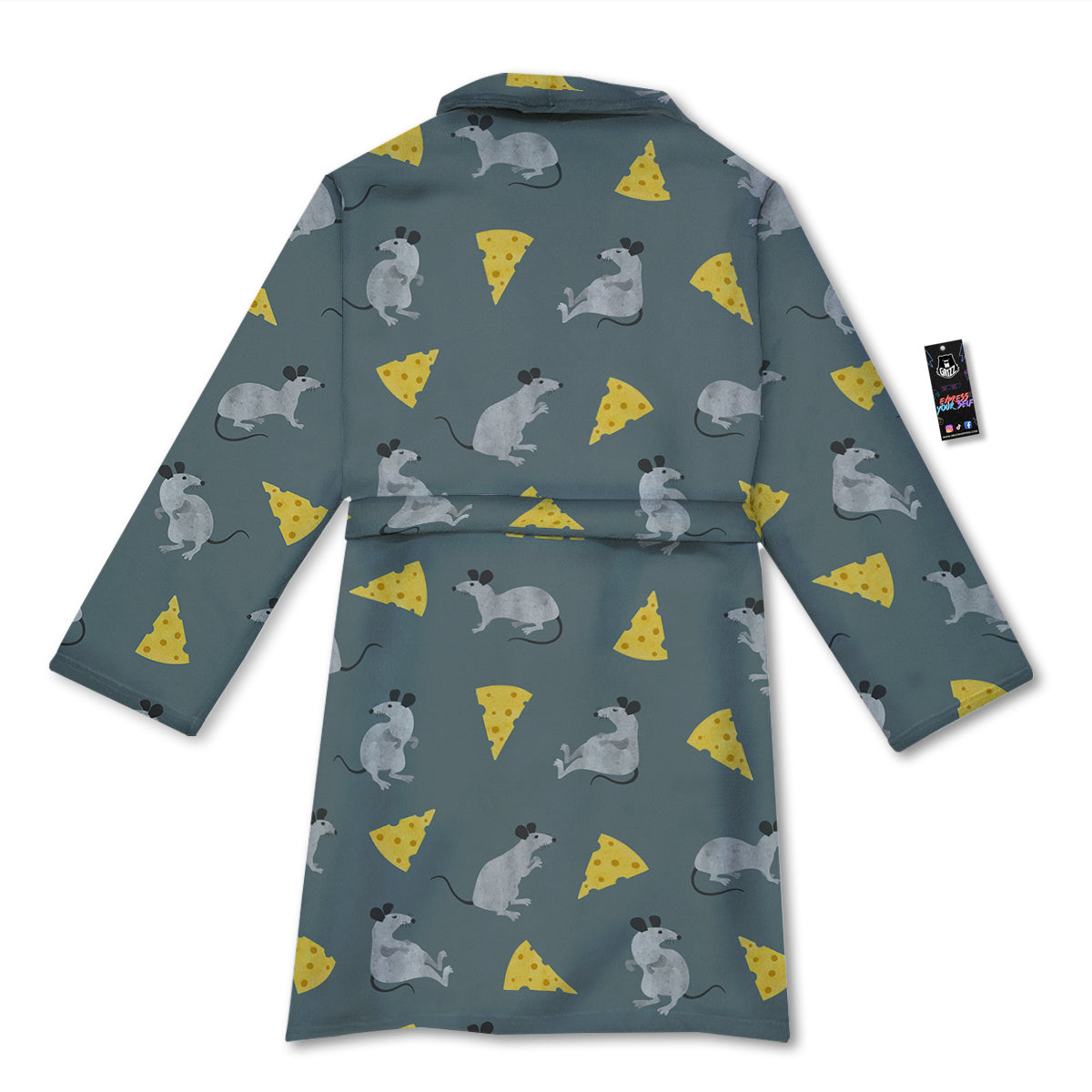 Rat Watercolor Print Pattern Bathrobe-grizzshop