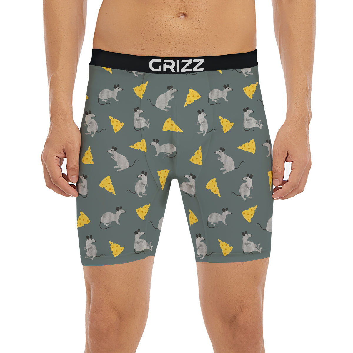 Rat Watercolor Print Pattern Boxer Briefs-grizzshop