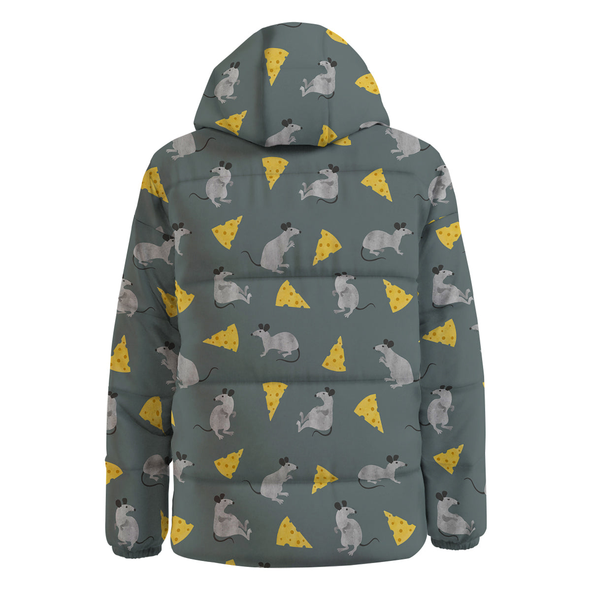 Rat Watercolor Print Pattern Down Jacket-grizzshop