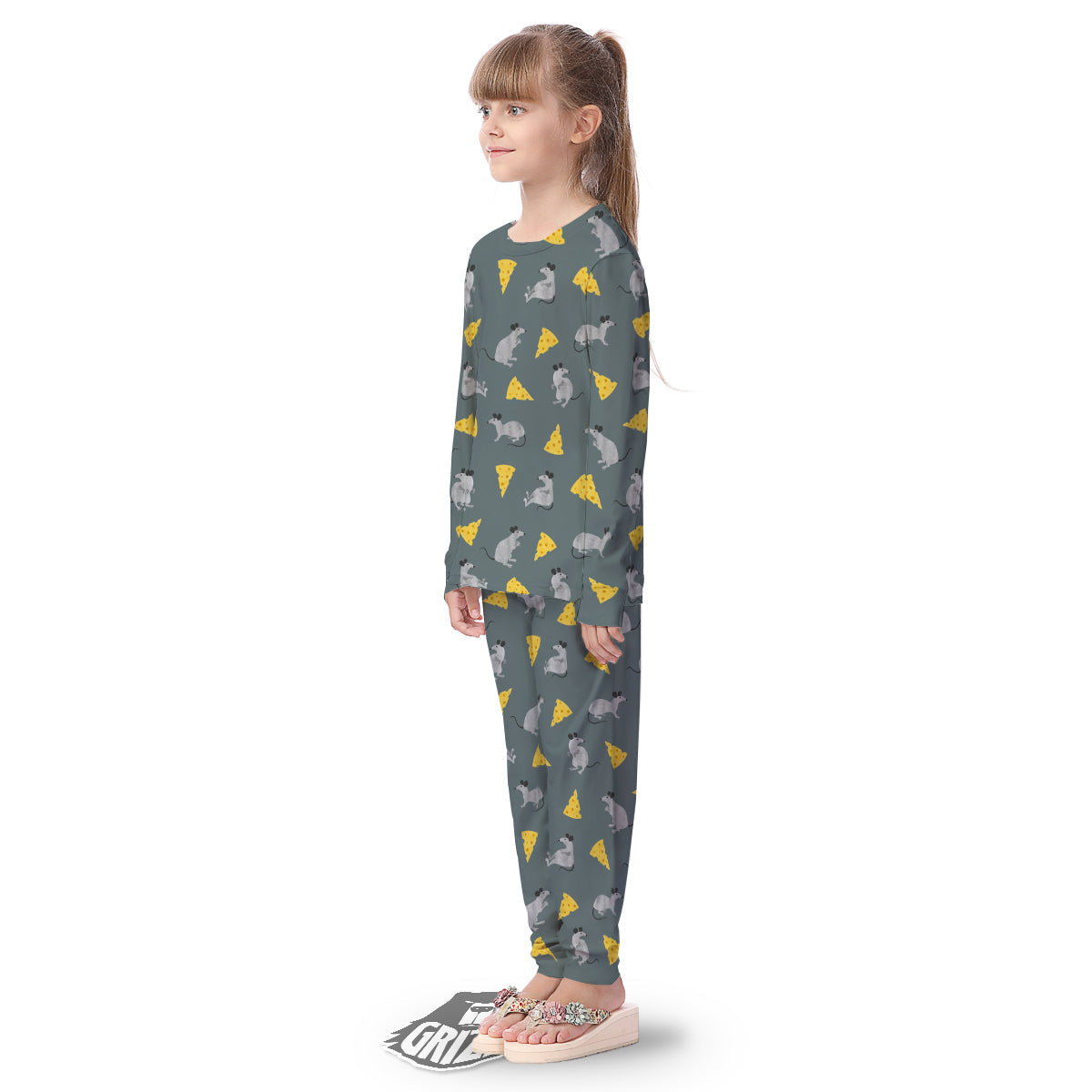 Rat Watercolor Print Pattern Kid's Pajamas-grizzshop