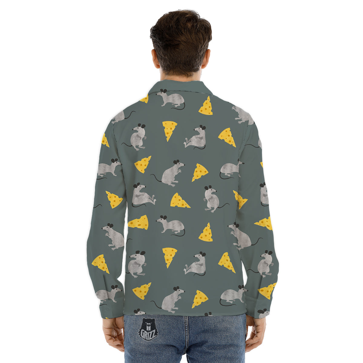 Rat Watercolor Print Pattern Men's Dress Shirts-grizzshop
