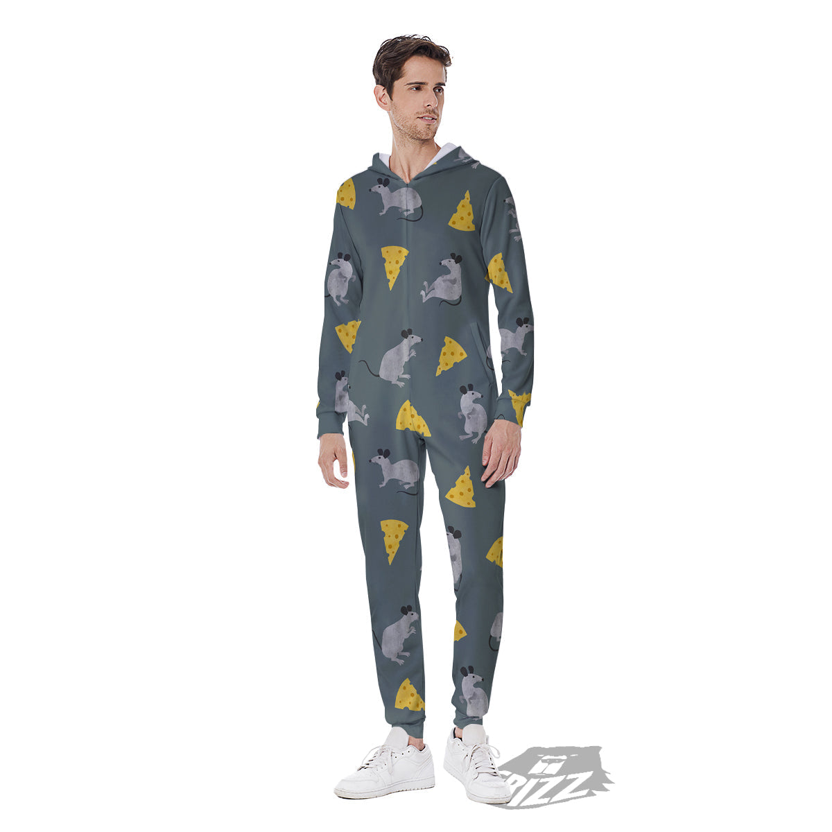 Rat Watercolor Print Pattern Men's Jumpsuit-grizzshop