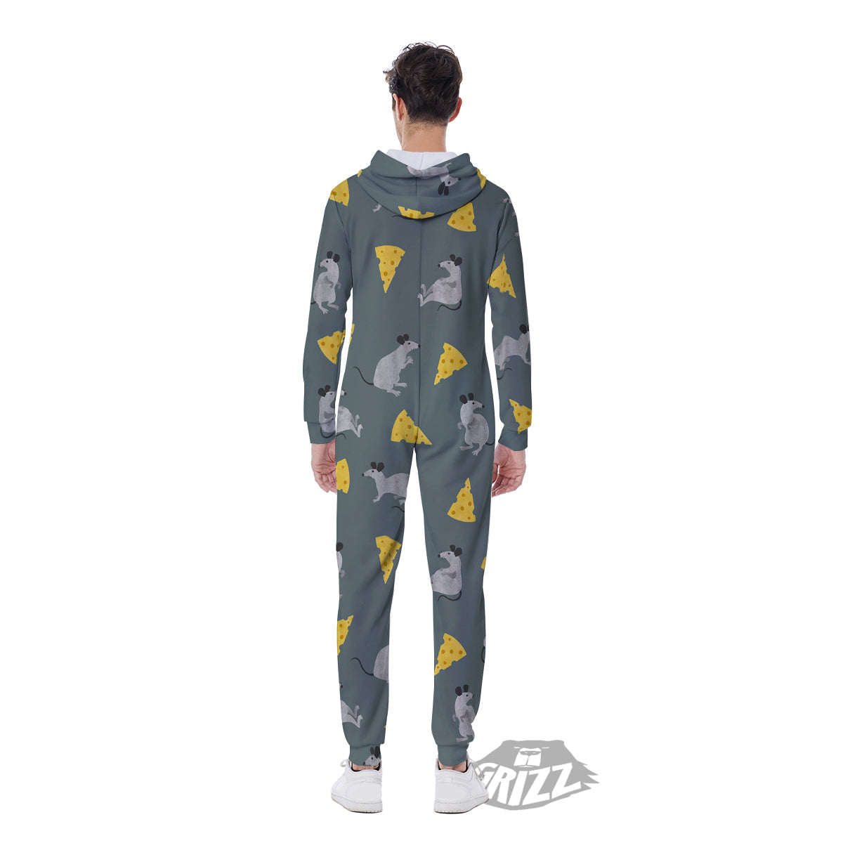 Rat Watercolor Print Pattern Men's Jumpsuit-grizzshop