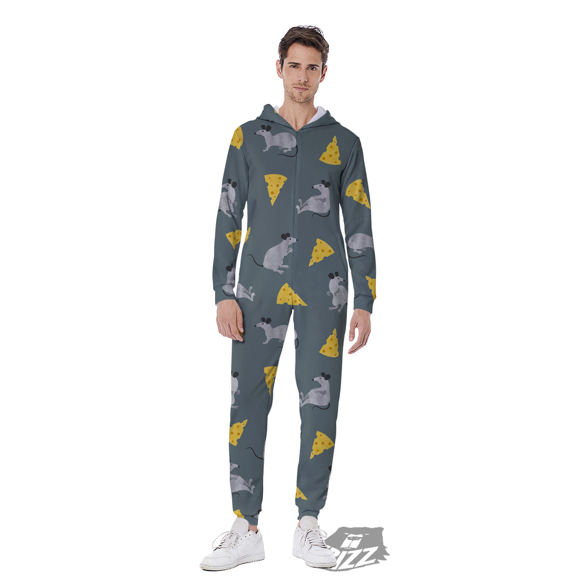 Rat Watercolor Print Pattern Men's Jumpsuit-grizzshop
