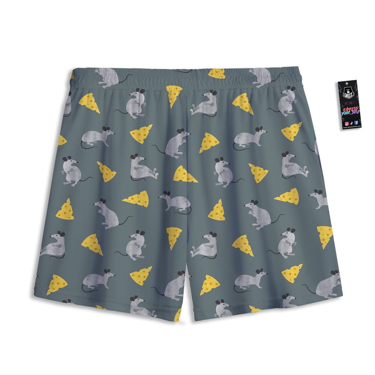 Rat Watercolor Print Pattern Mesh Shorts