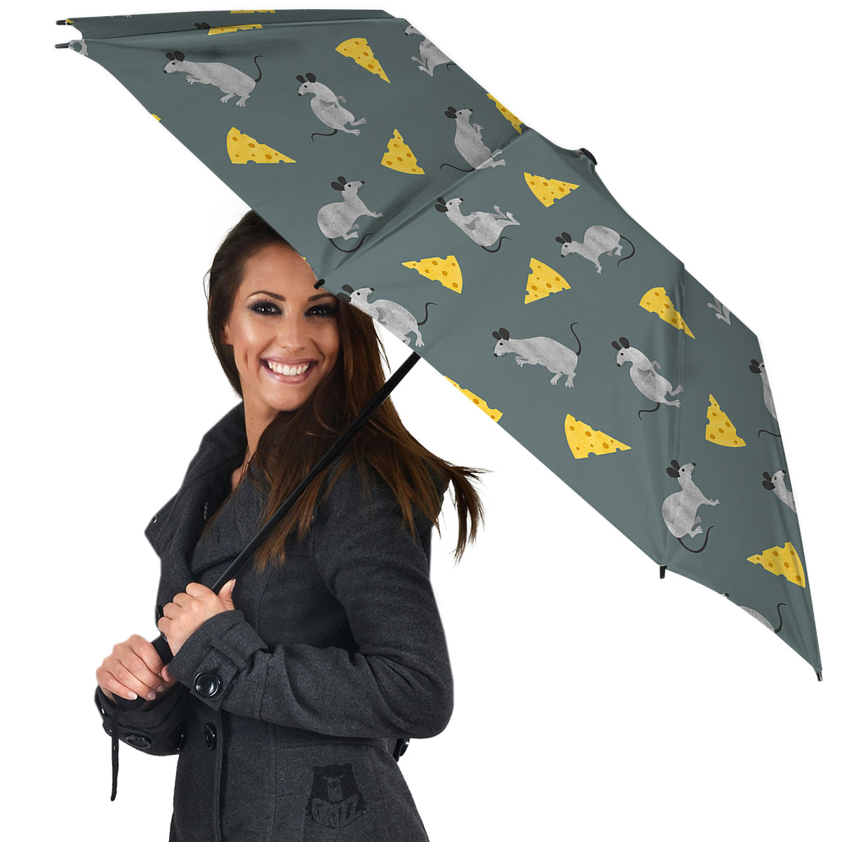 Rat Watercolor Print Pattern Umbrella-grizzshop