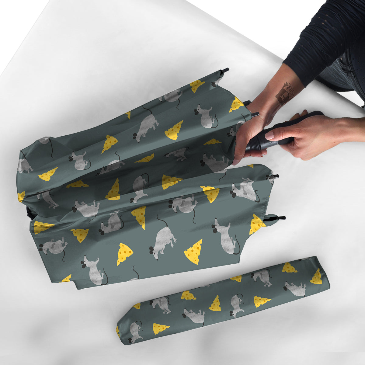 Rat Watercolor Print Pattern Umbrella-grizzshop