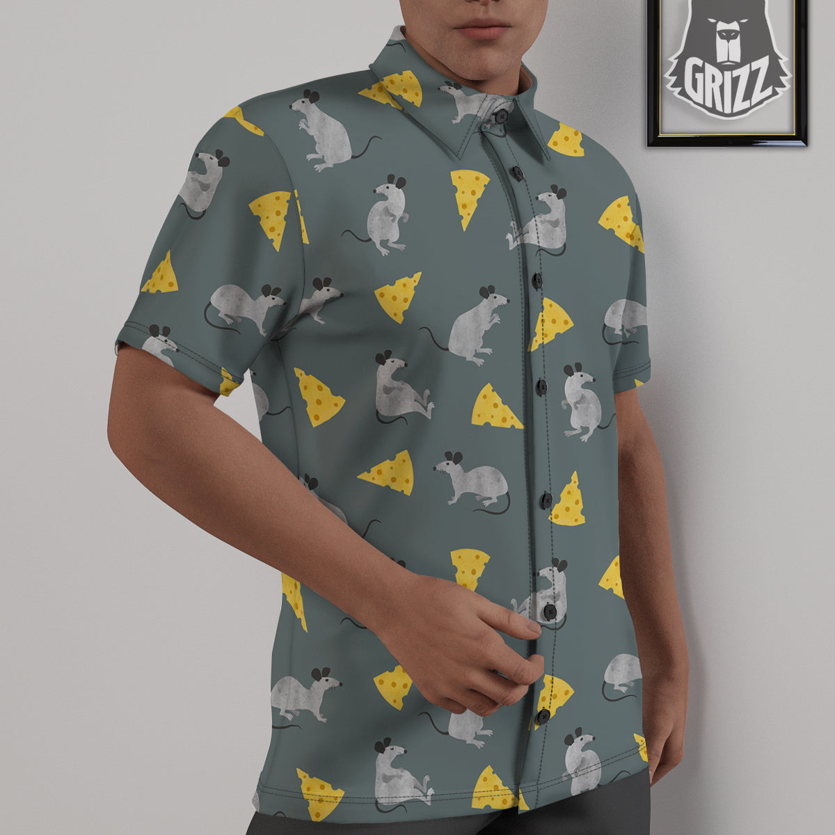Rat Watercolor Print Pattern Untucked Shirts-grizzshop