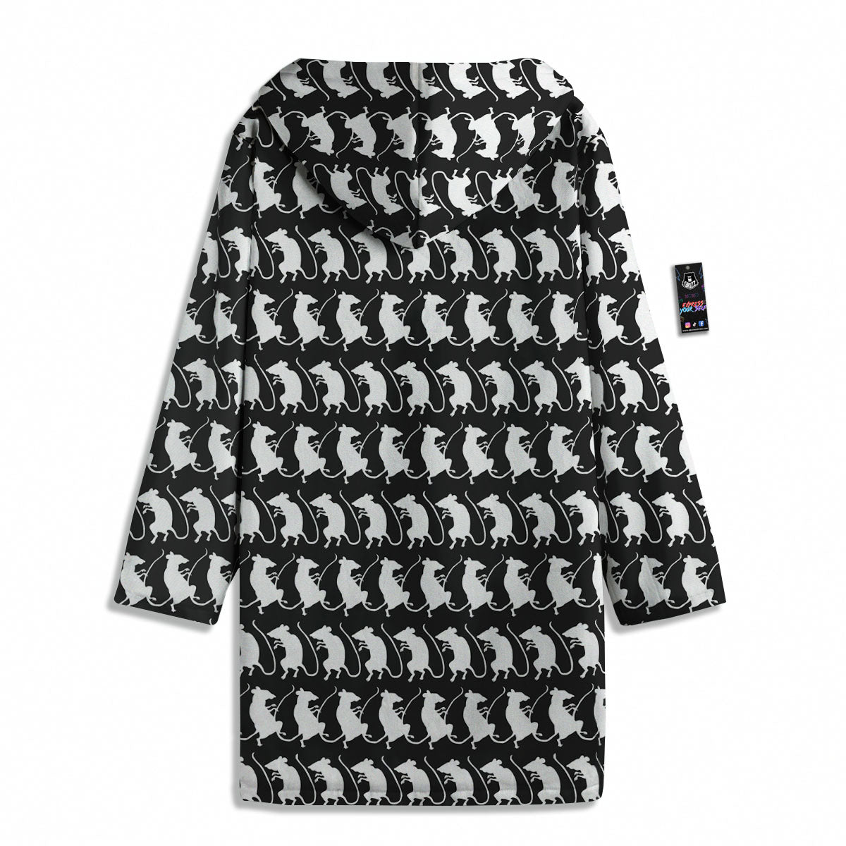 Rat White And Black Print Pattern Men's Windbreaker Jacket-grizzshop