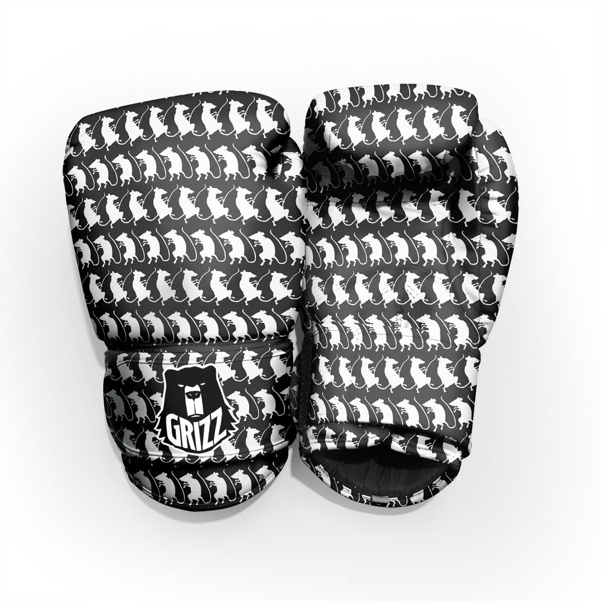 Rat White And Black Print Pattern Pro Boxing Glove