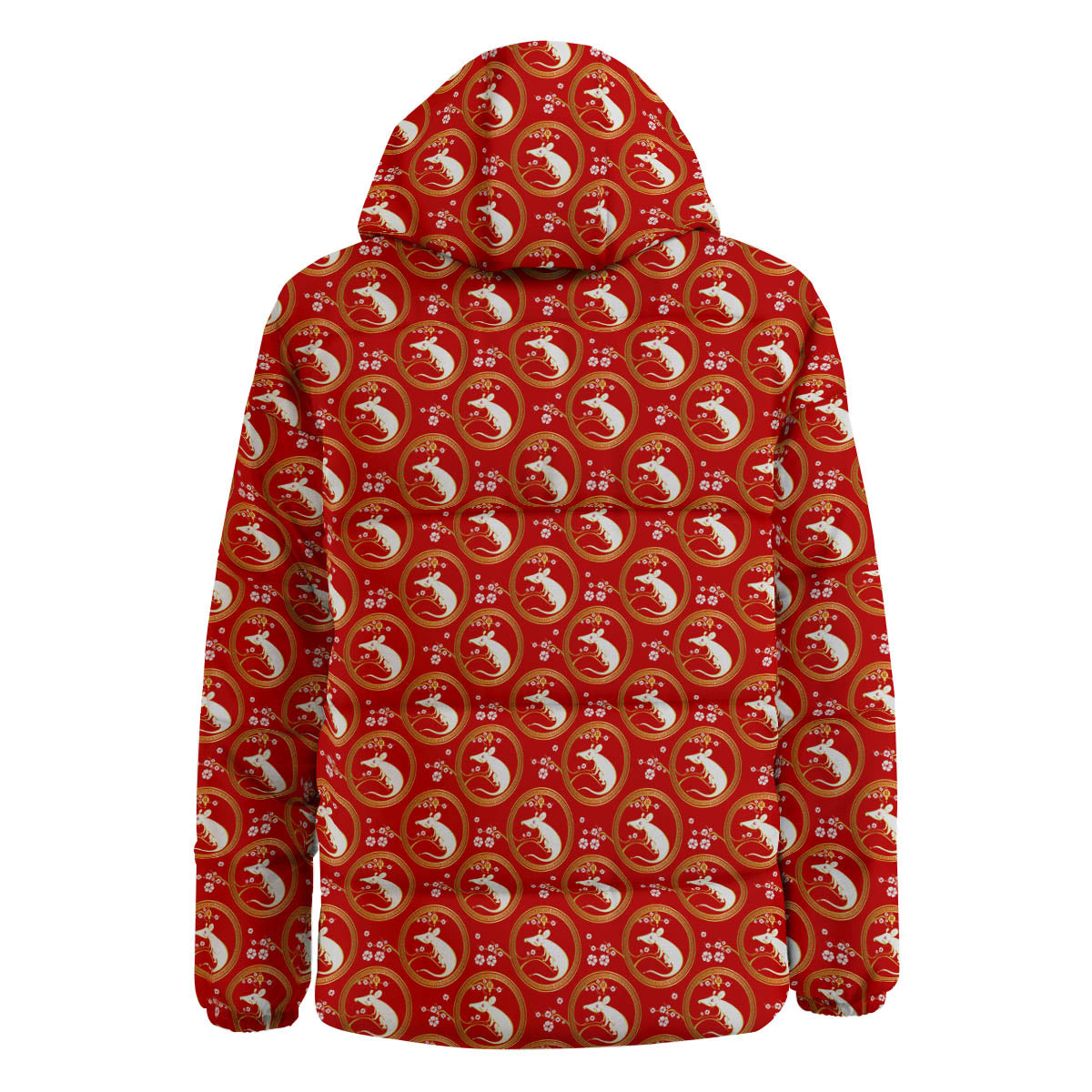 Rat Zodiac Chinese Print Pattern Down Jacket-grizzshop