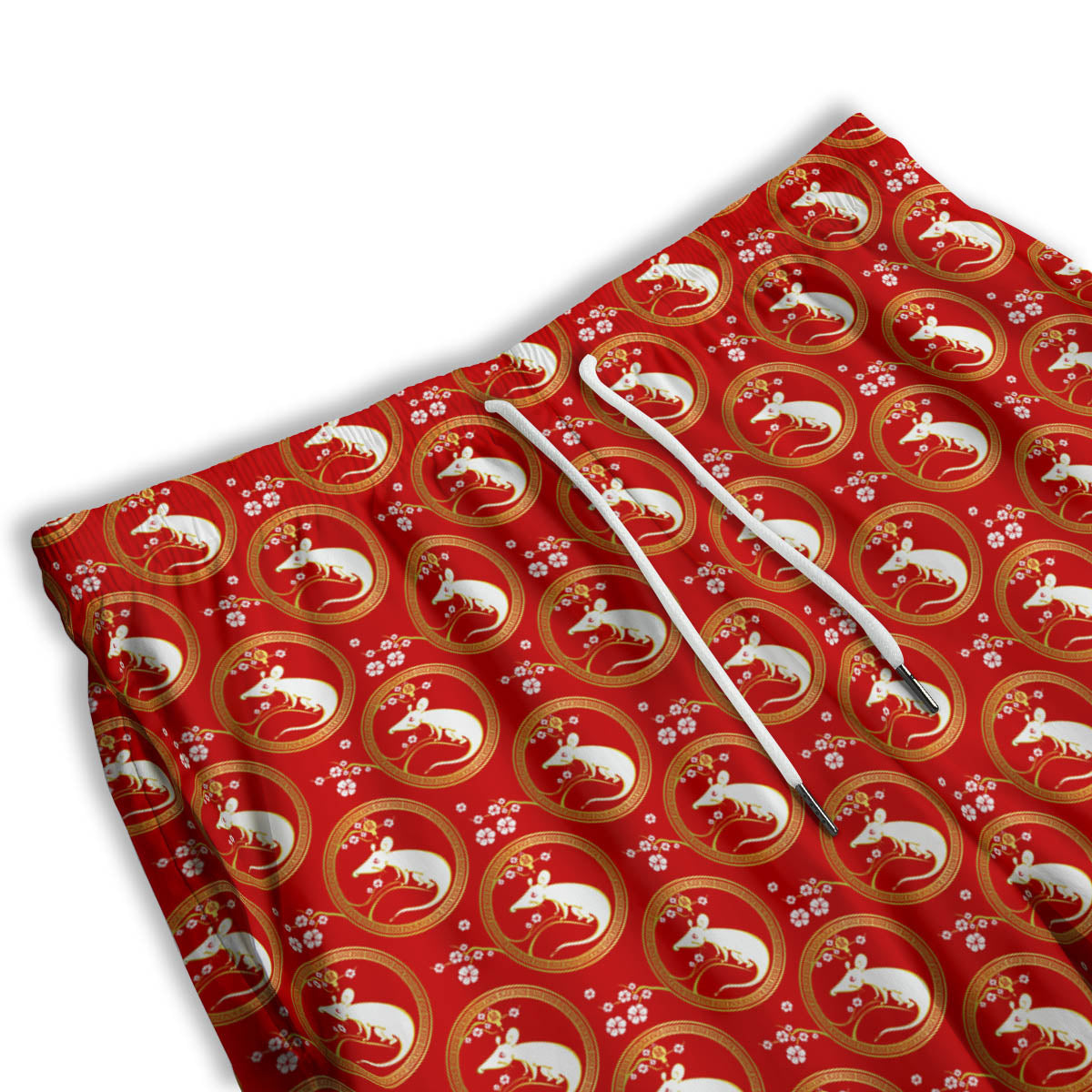 Rat Zodiac Chinese Print Pattern Men's Athletic Shorts