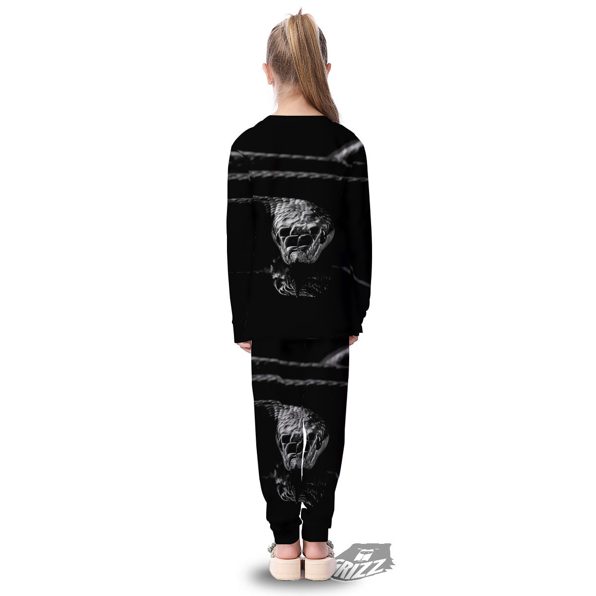 Ratsnake Rhinoceros Monochrome Print Kid's Pajamas-grizzshop
