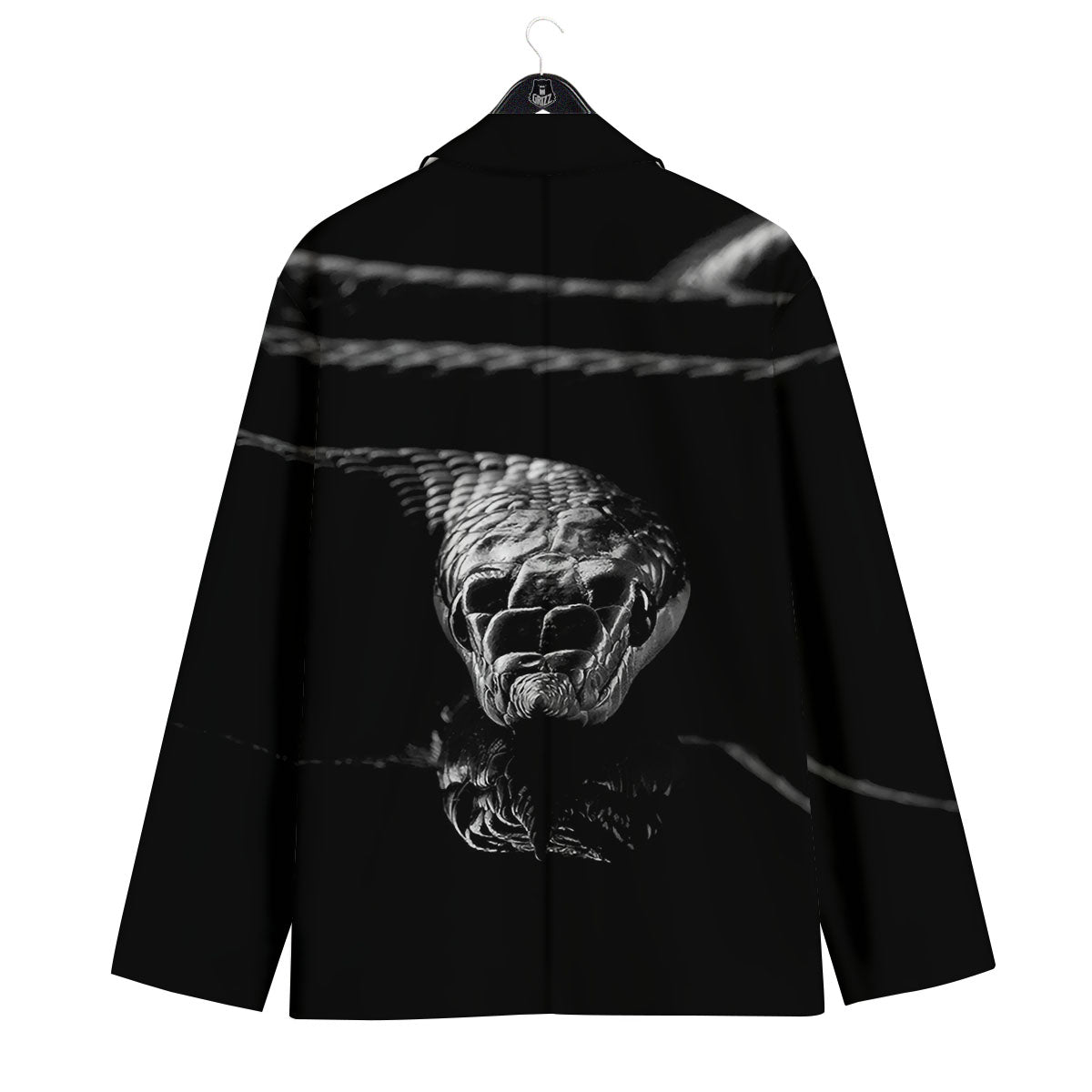 Ratsnake Rhinoceros Monochrome Print Men's Sport Coat-grizzshop