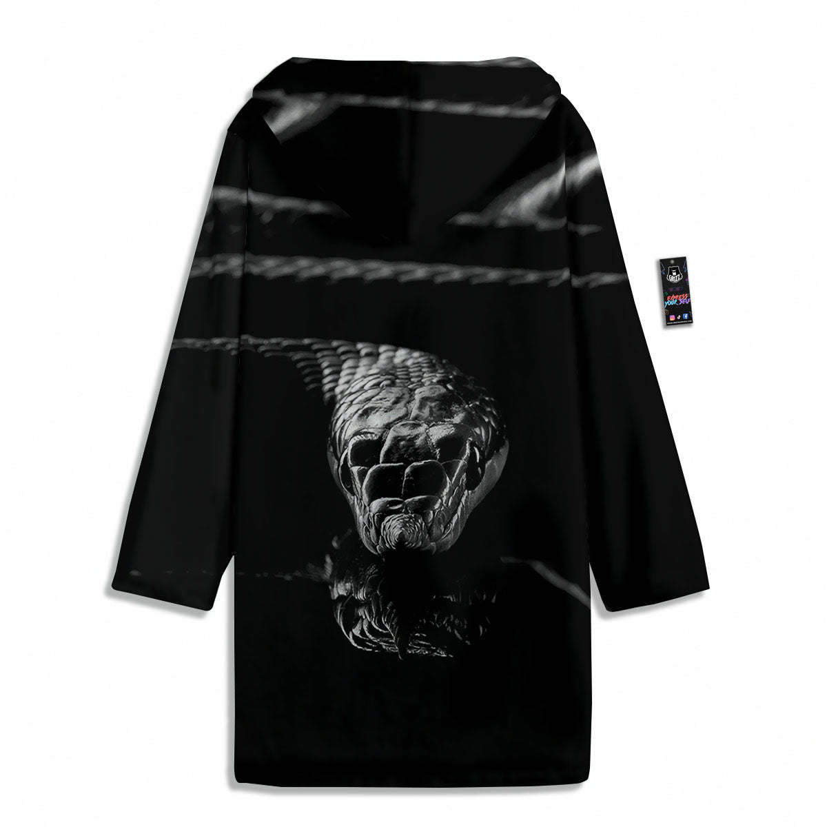 Ratsnake Rhinoceros Monochrome Print Men's Windbreaker Jacket-grizzshop