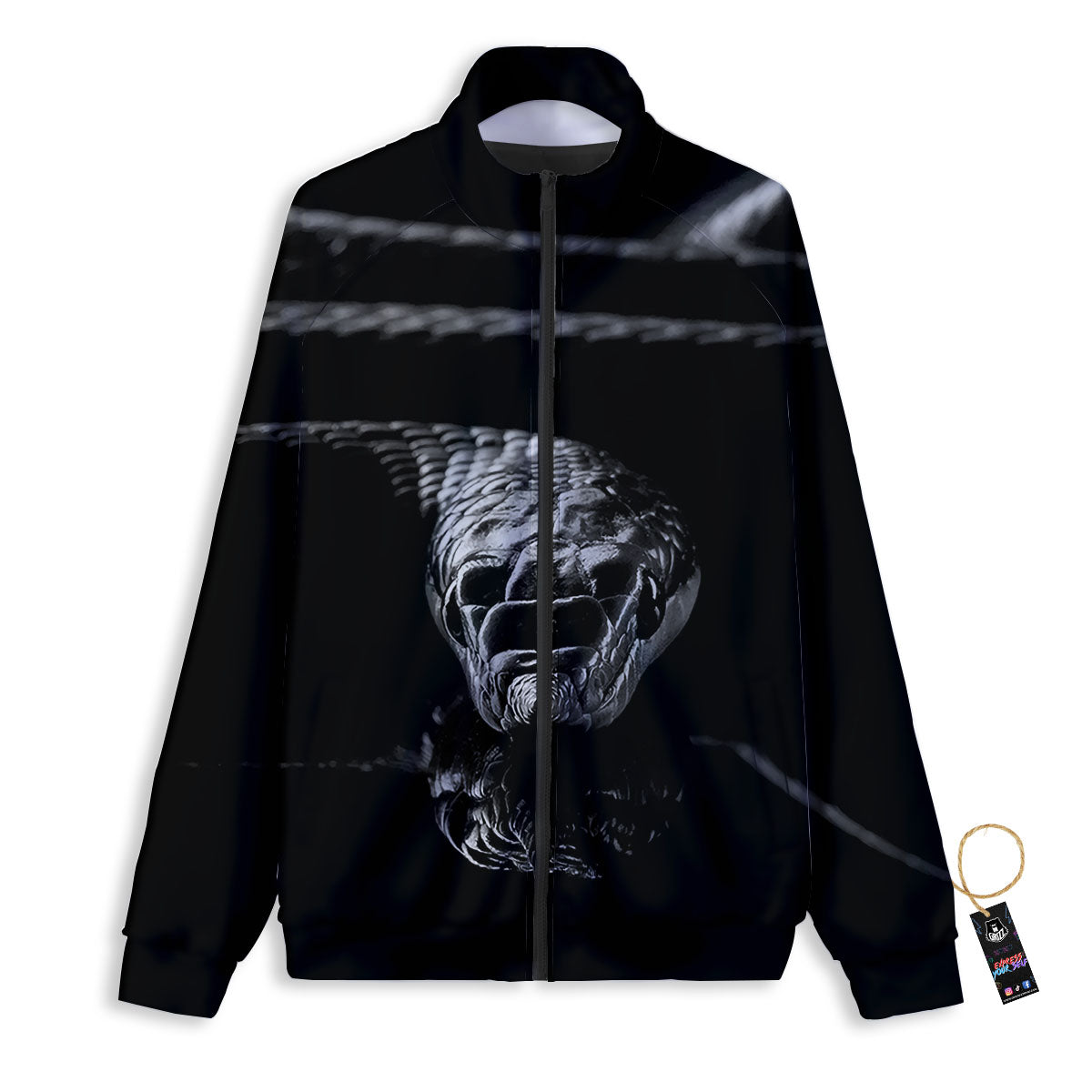 Ratsnake Rhinoceros Monochrome Print Track Jacket-grizzshop