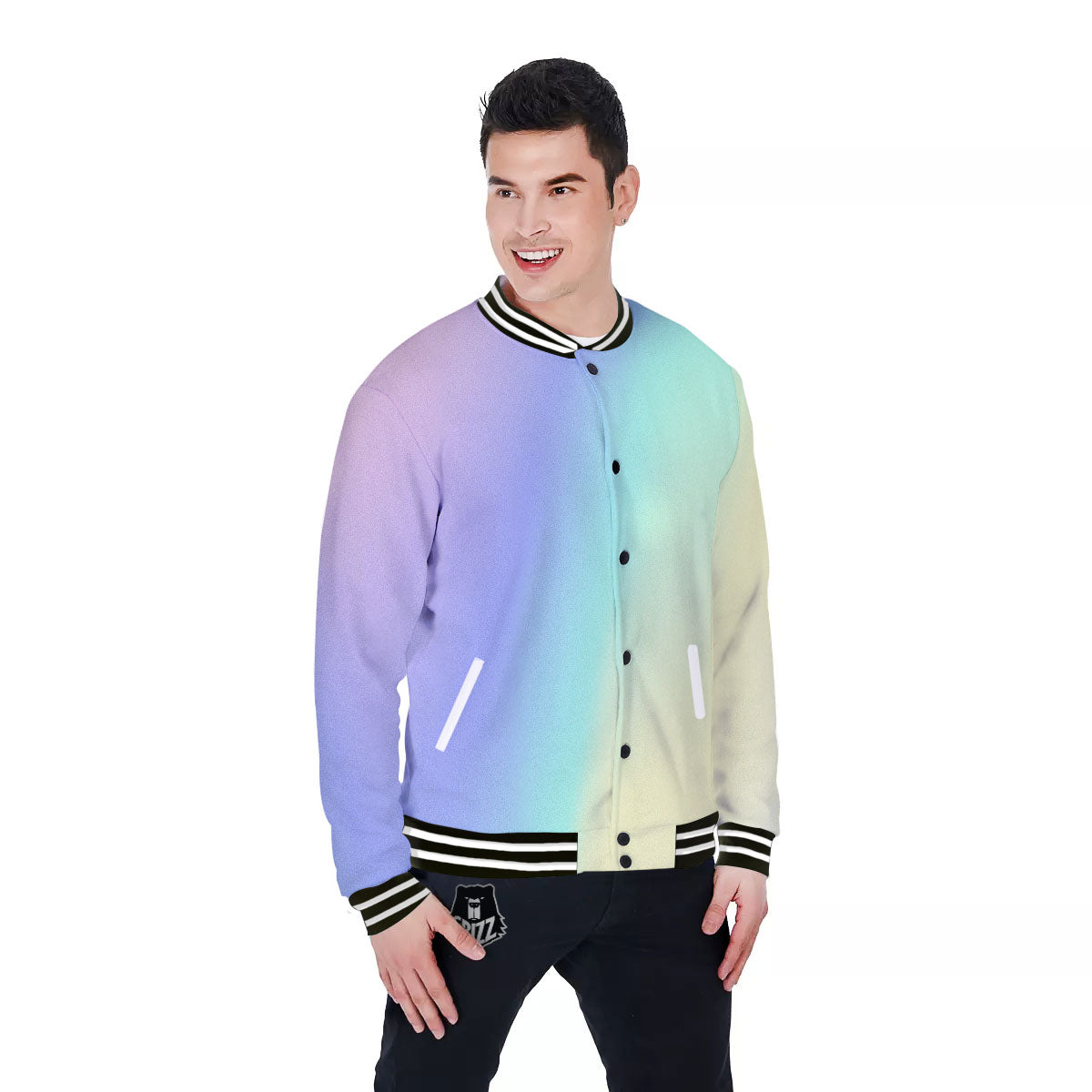 Rave Pastel Print Pattern Baseball Jacket-grizzshop