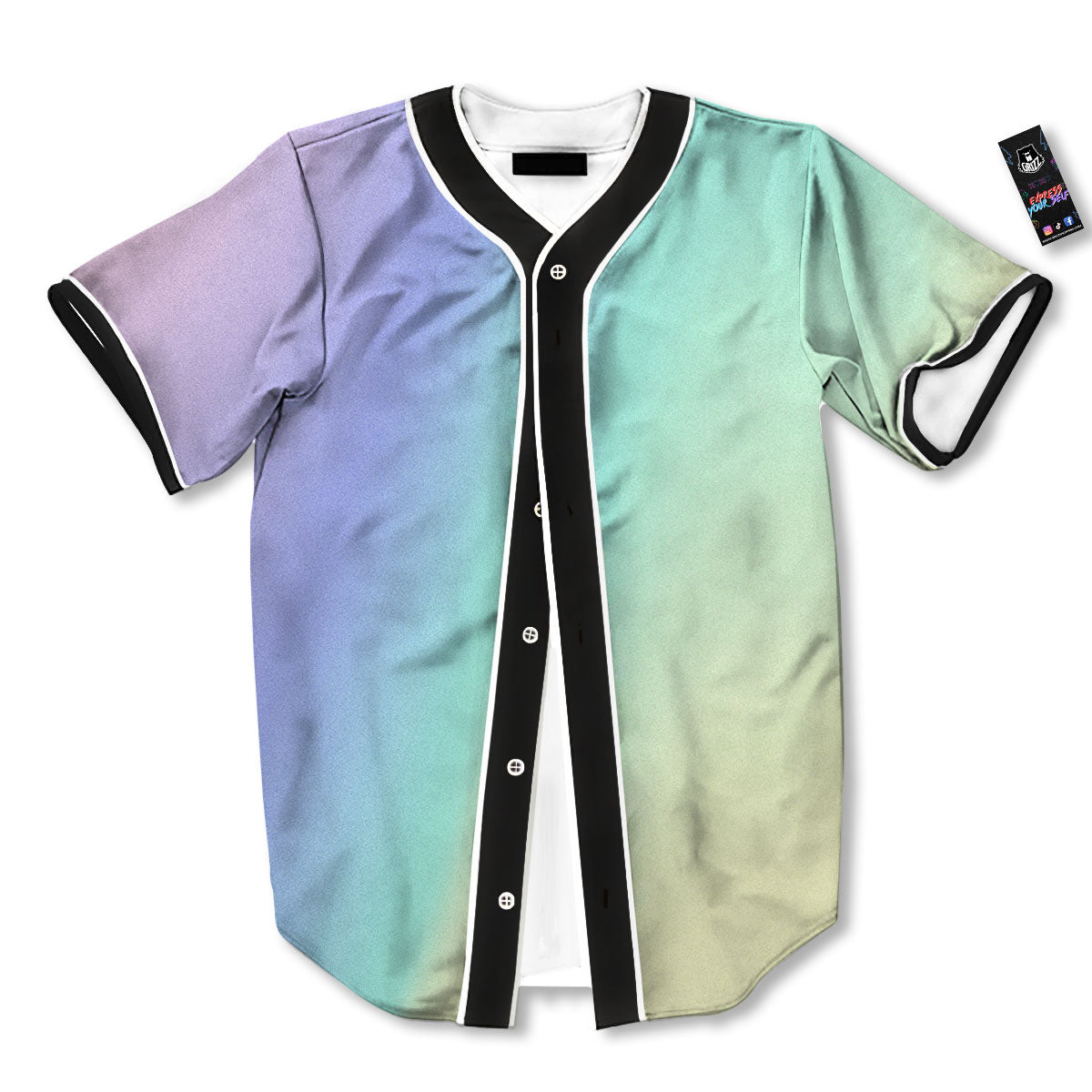 Rave Pastel Print Pattern Baseball Jersey-grizzshop
