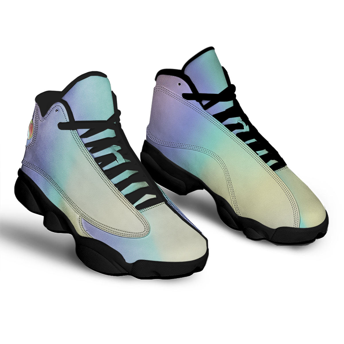 Rave Pastel Print Pattern Black Basketball Shoes-grizzshop