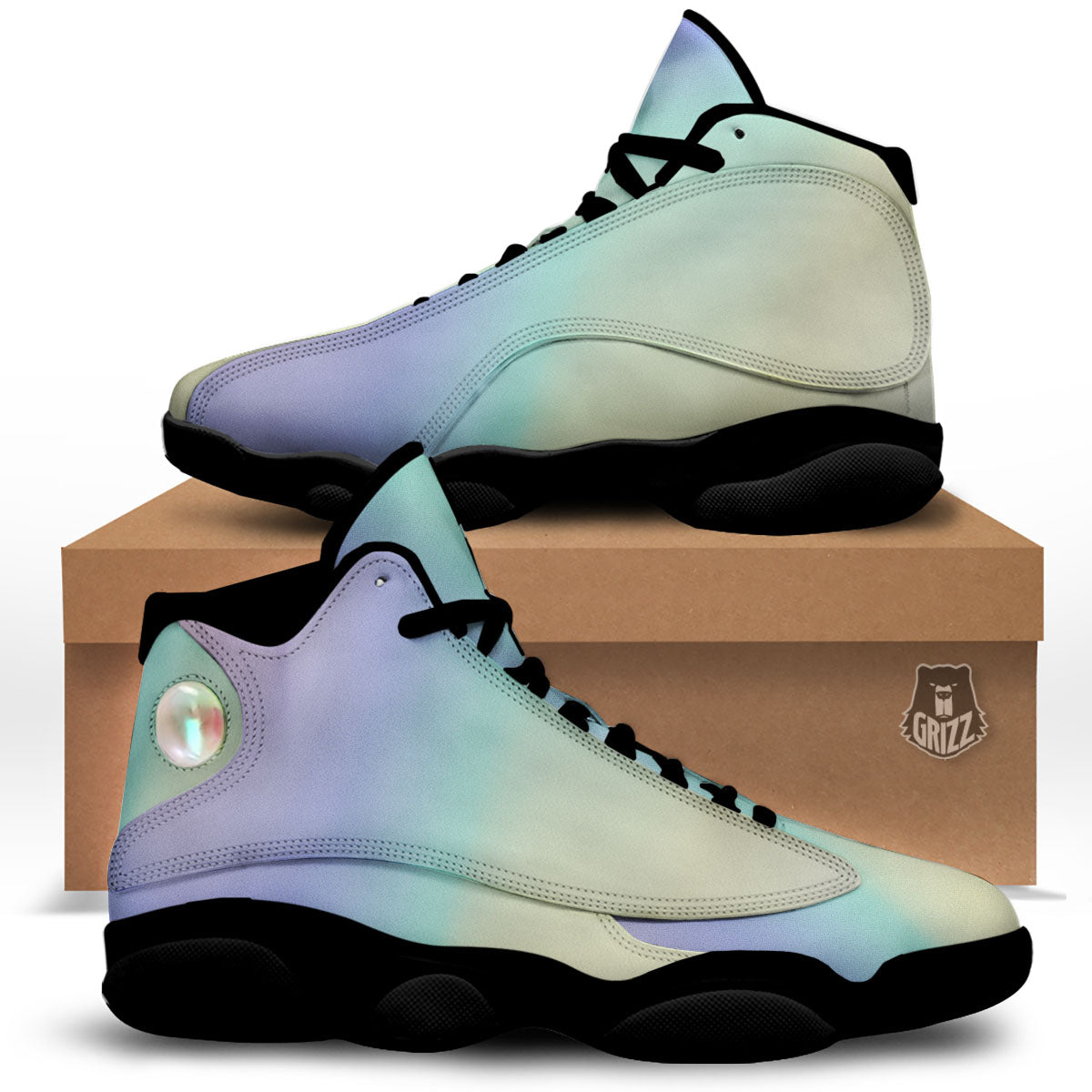 Rave Pastel Print Pattern Black Basketball Shoes-grizzshop