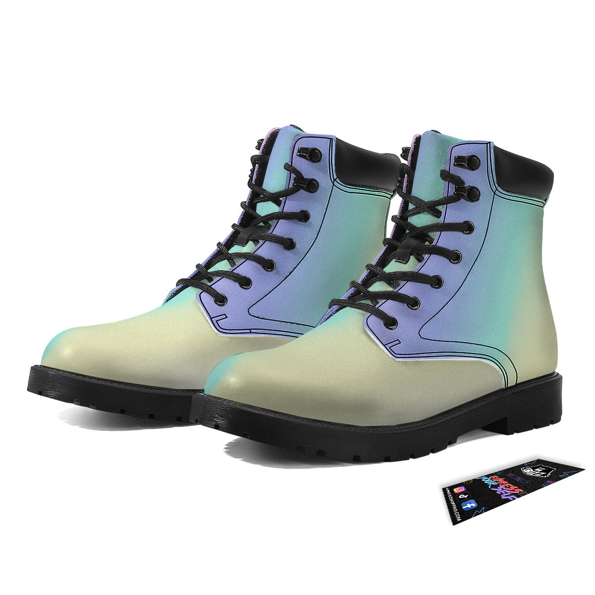 Rave Pastel Print Pattern Boots-grizzshop