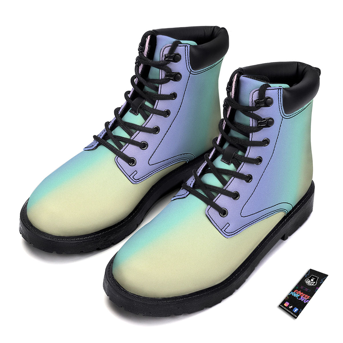 Rave Pastel Print Pattern Boots-grizzshop