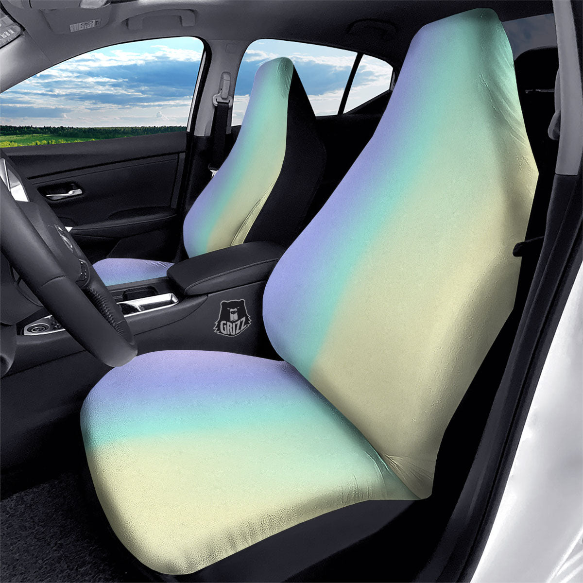 Rave Pastel Print Pattern Car Seat Covers-grizzshop
