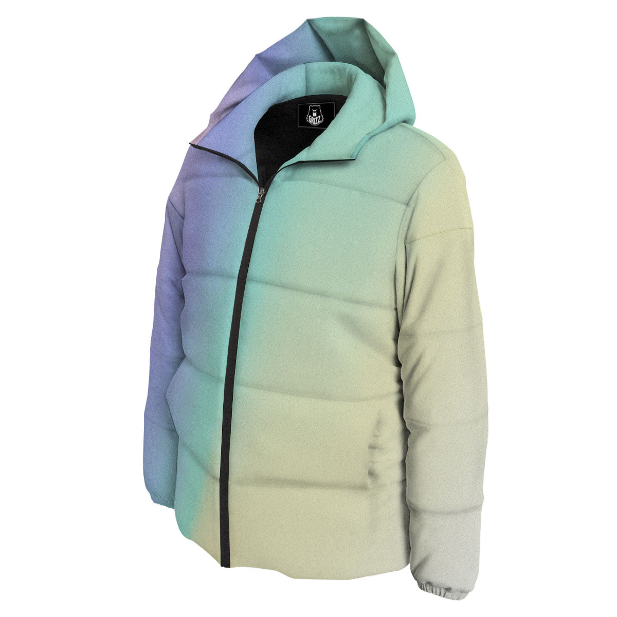 Rave Pastel Print Pattern Down Jacket-grizzshop