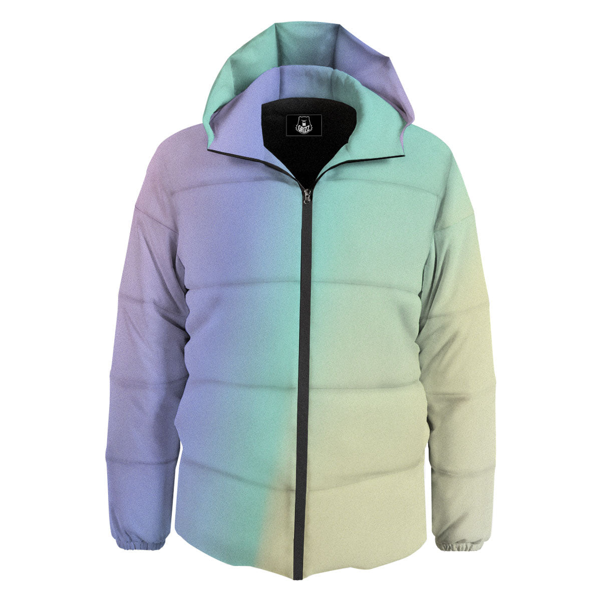Rave Pastel Print Pattern Down Jacket-grizzshop