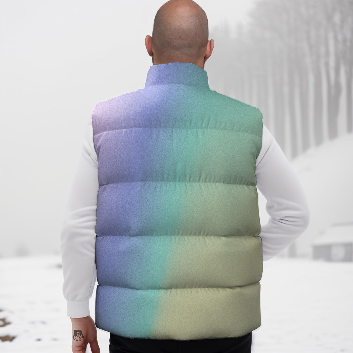 Rave Pastel Print Pattern Down Vest