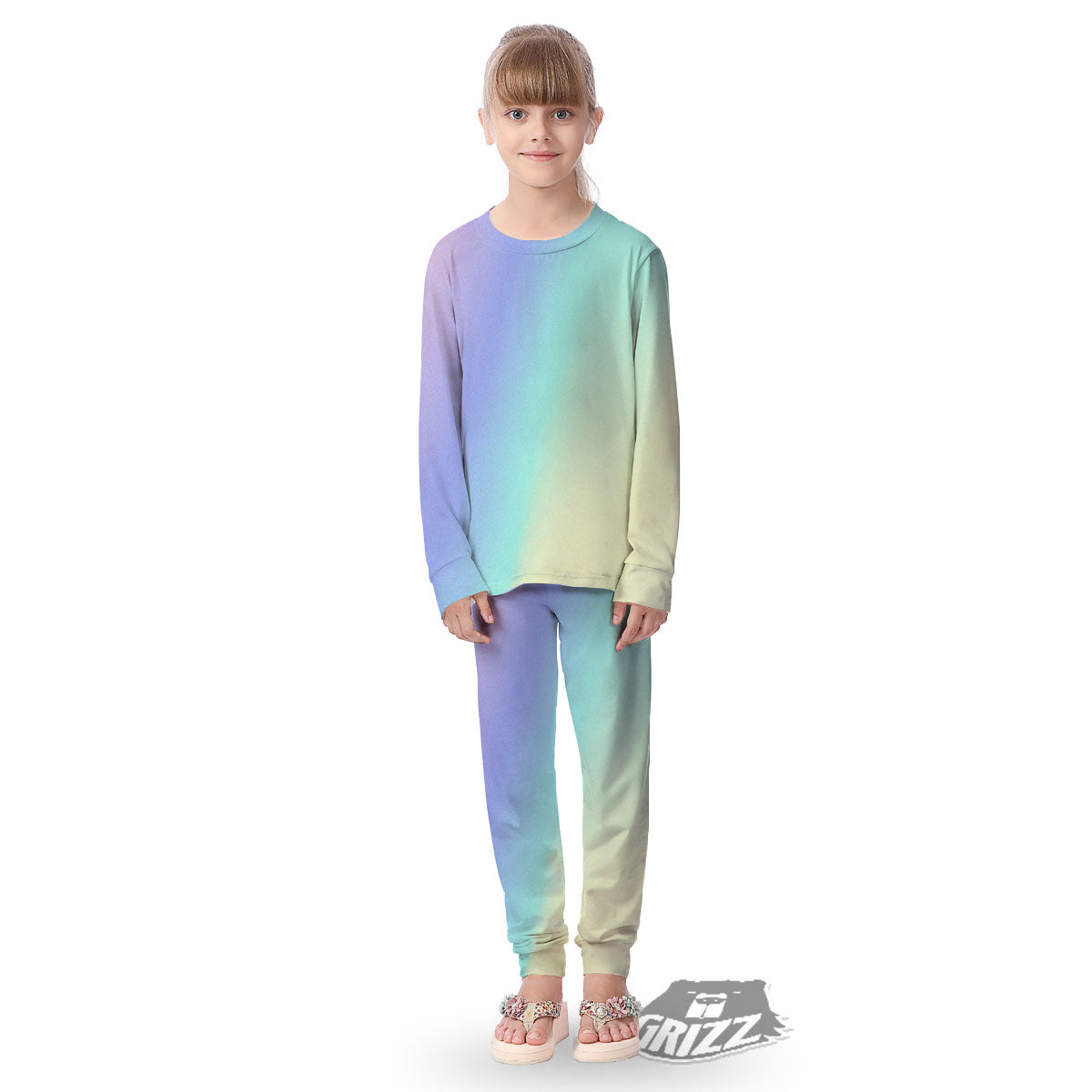 Rave Pastel Print Pattern Kid's Pajamas-grizzshop