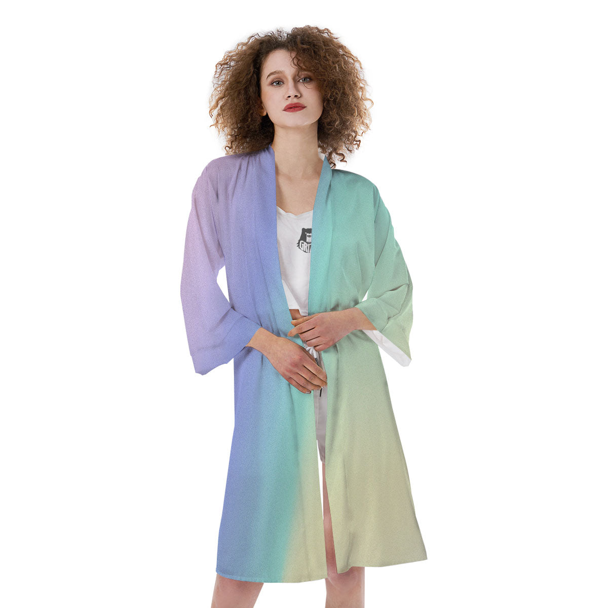 Rave Pastel Print Pattern Kimono-grizzshop