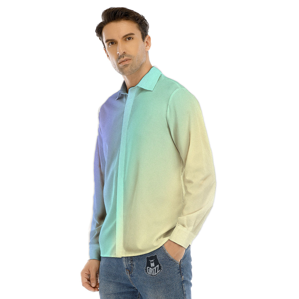 Rave Pastel Print Pattern Men's Dress Shirts-grizzshop
