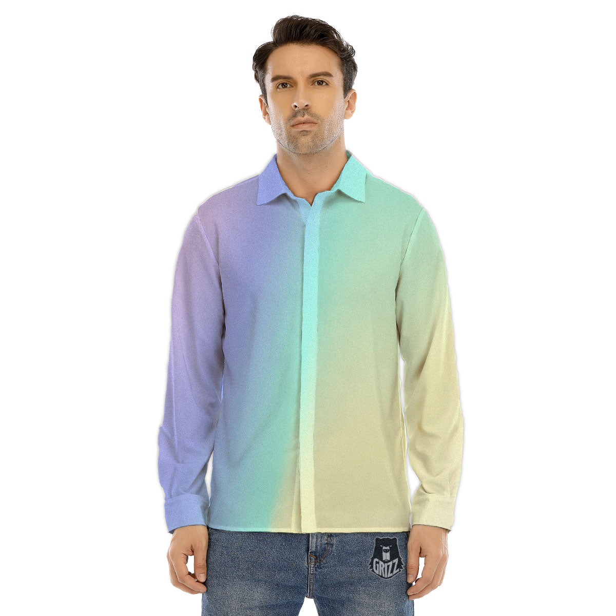 Rave Pastel Print Pattern Men's Dress Shirts-grizzshop