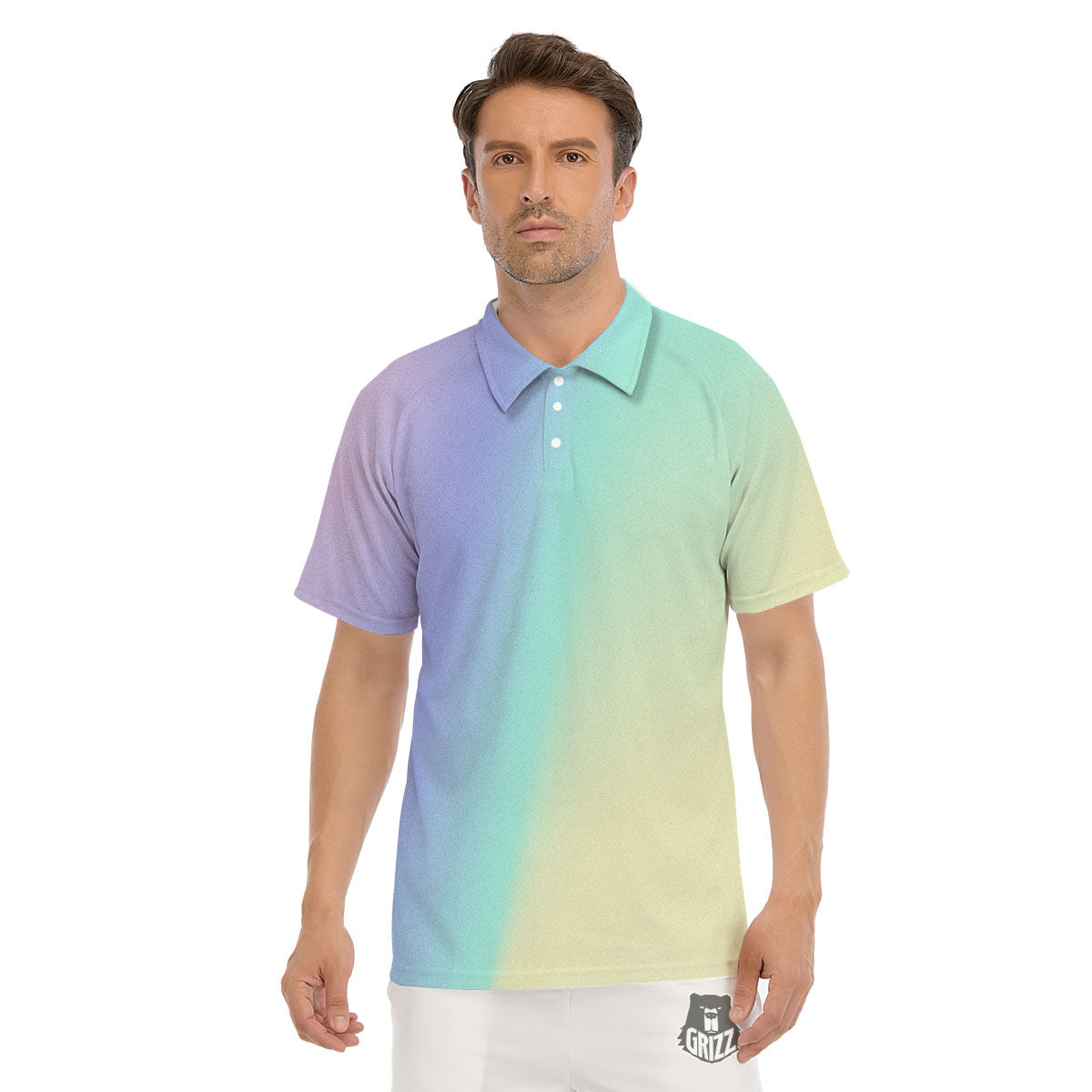 Rave Pastel Print Pattern Men's Golf Shirts-grizzshop