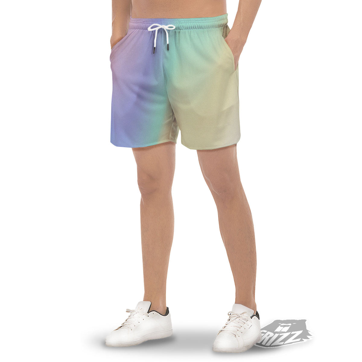 Rave Pastel Print Pattern Men's Gym Shorts-grizzshop