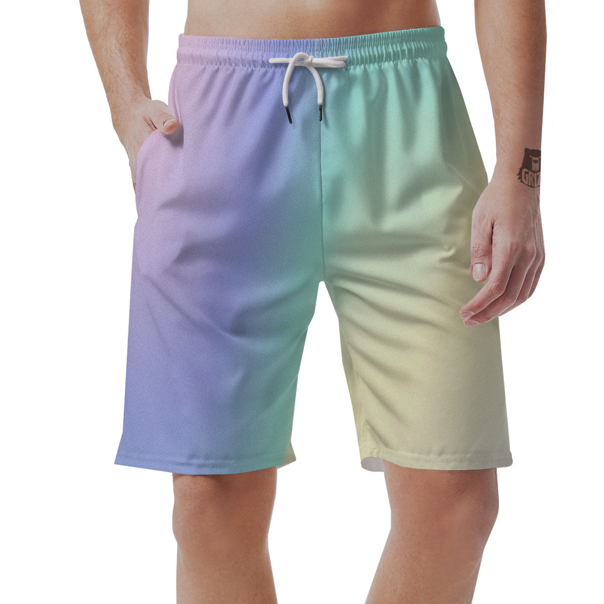 Rave Pastel Print Pattern Men's Shorts-grizzshop