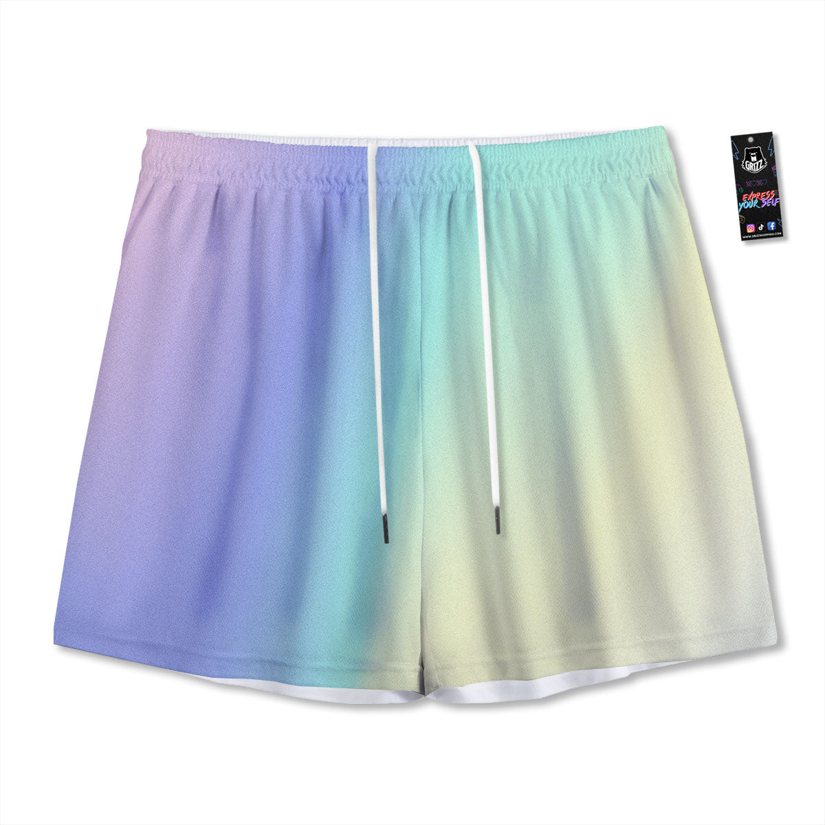 Rave Pastel Print Pattern Mesh Shorts