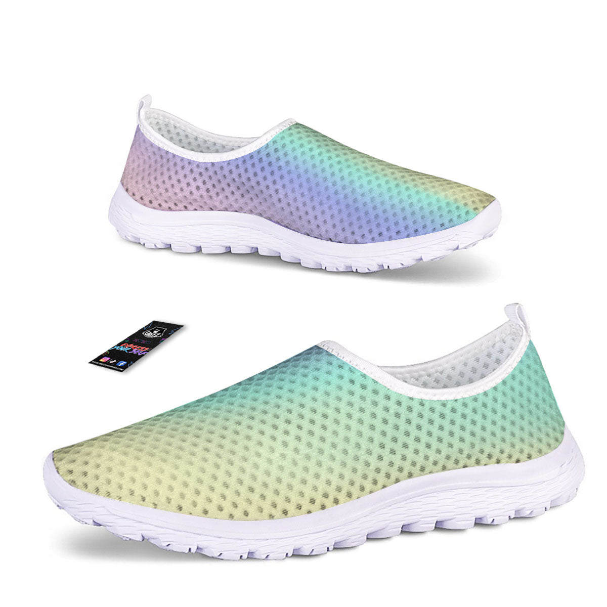 Rave Pastel Print Pattern Nurse Shoes-grizzshop