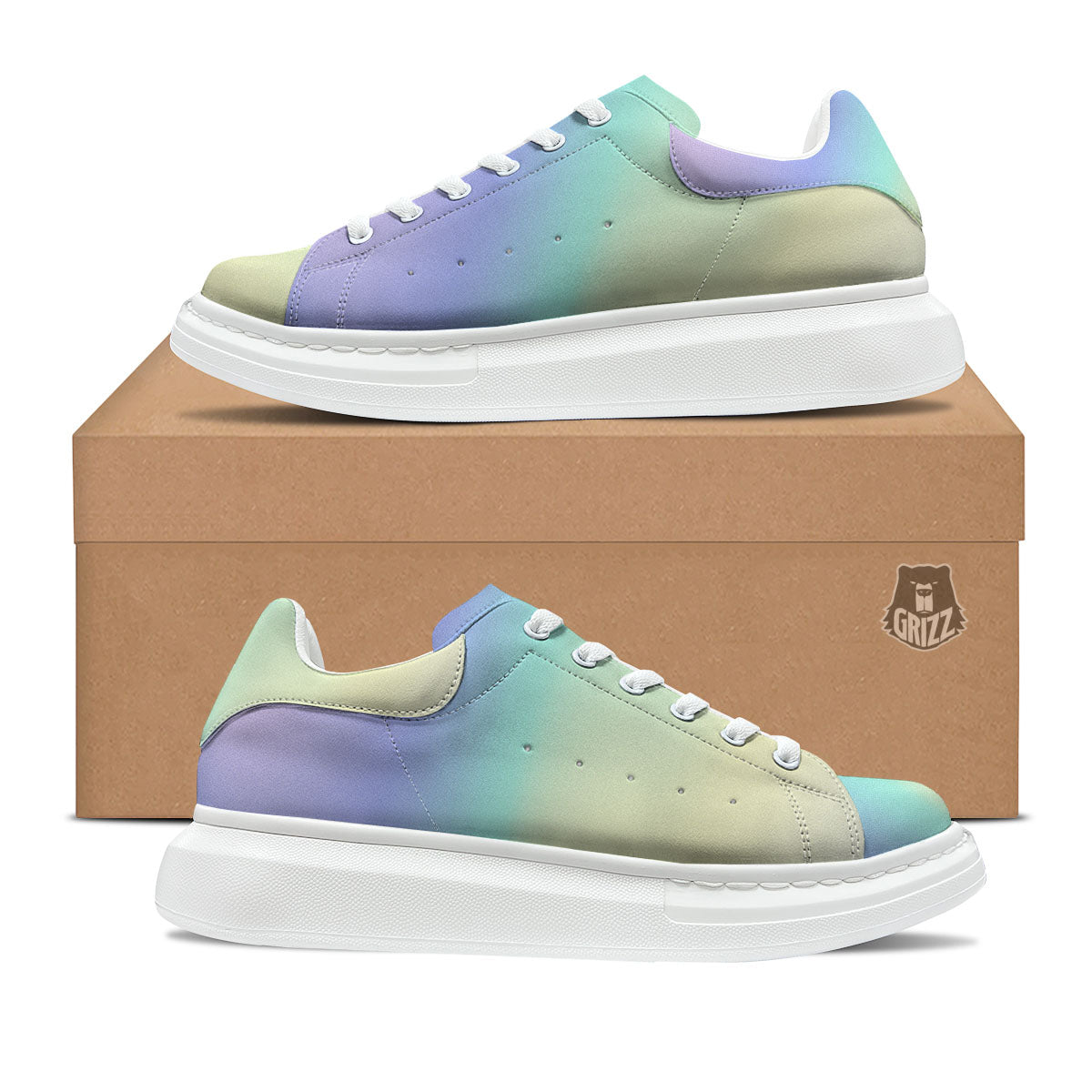 Rave Pastel Print Pattern Platform Shoes-grizzshop