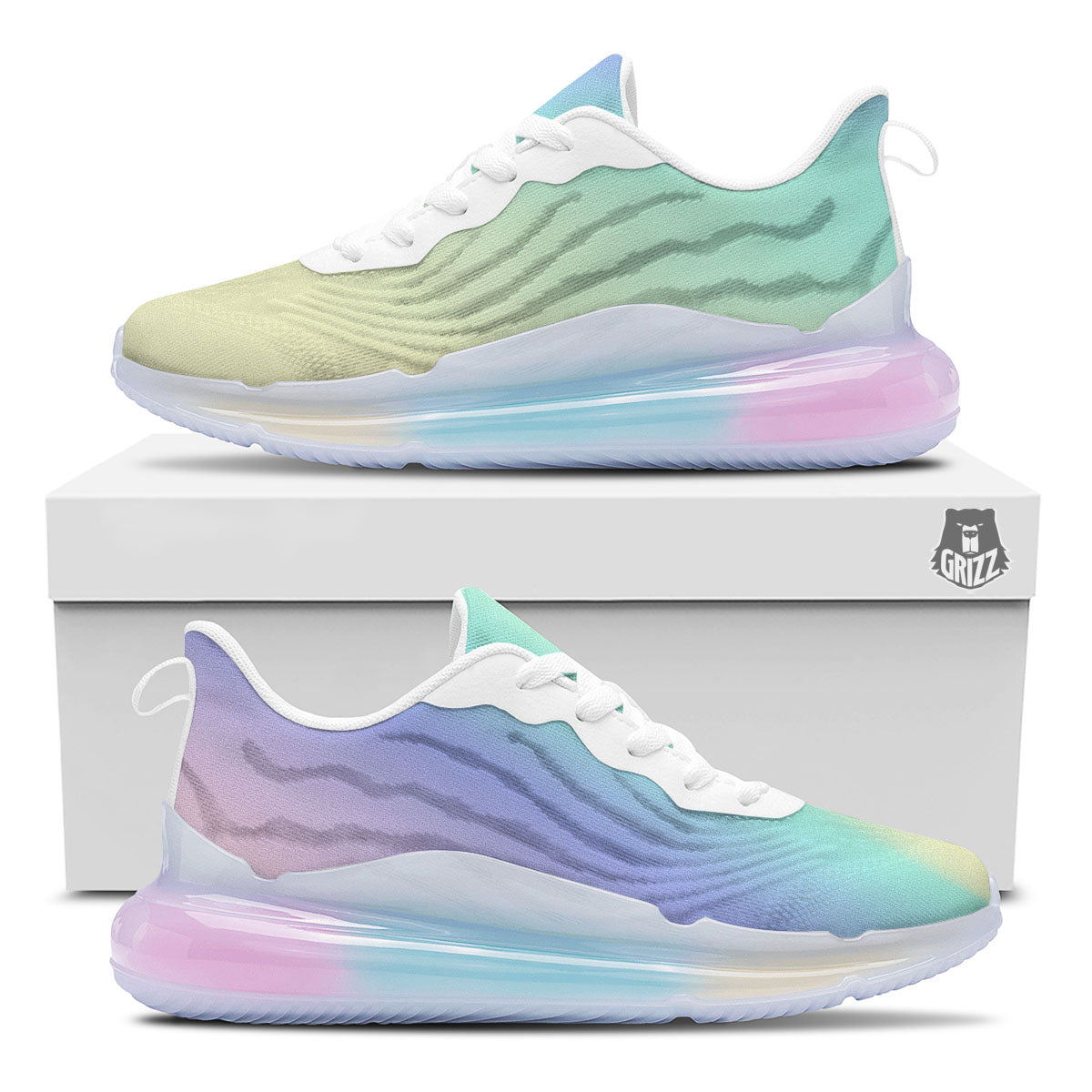 Rave Pastel Print Pattern Running Sneakers-grizzshop