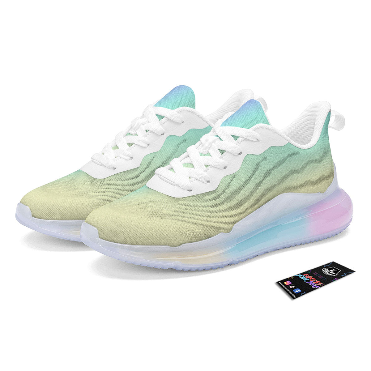 Rave Pastel Print Pattern Running Sneakers-grizzshop