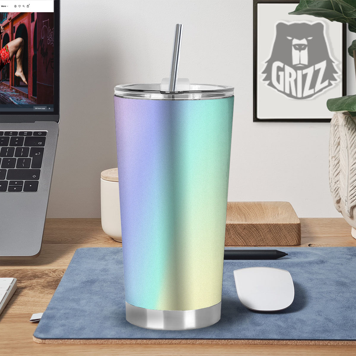 Rave Pastel Print Pattern Tumbler-grizzshop