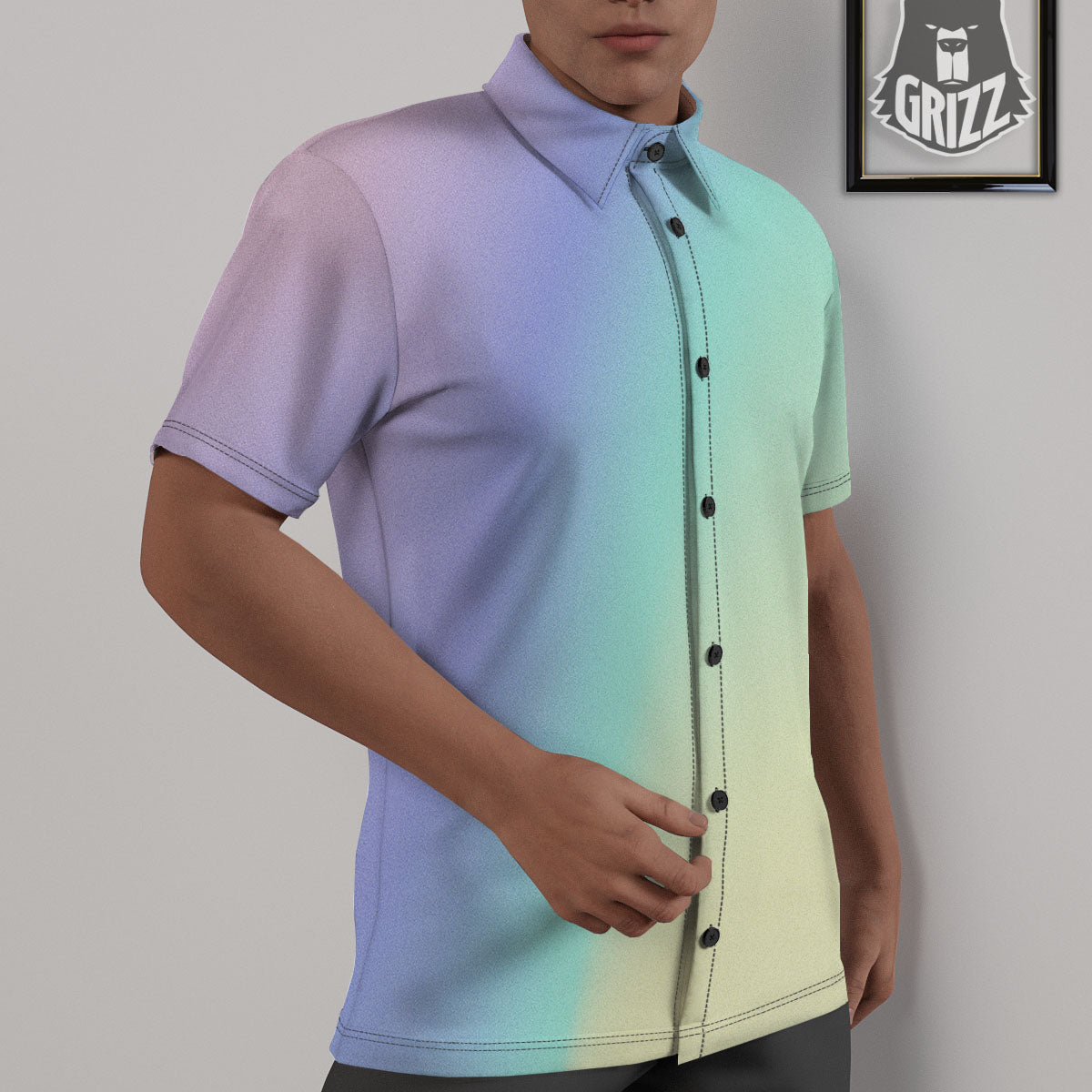 Rave Pastel Print Pattern Untucked Shirts-grizzshop