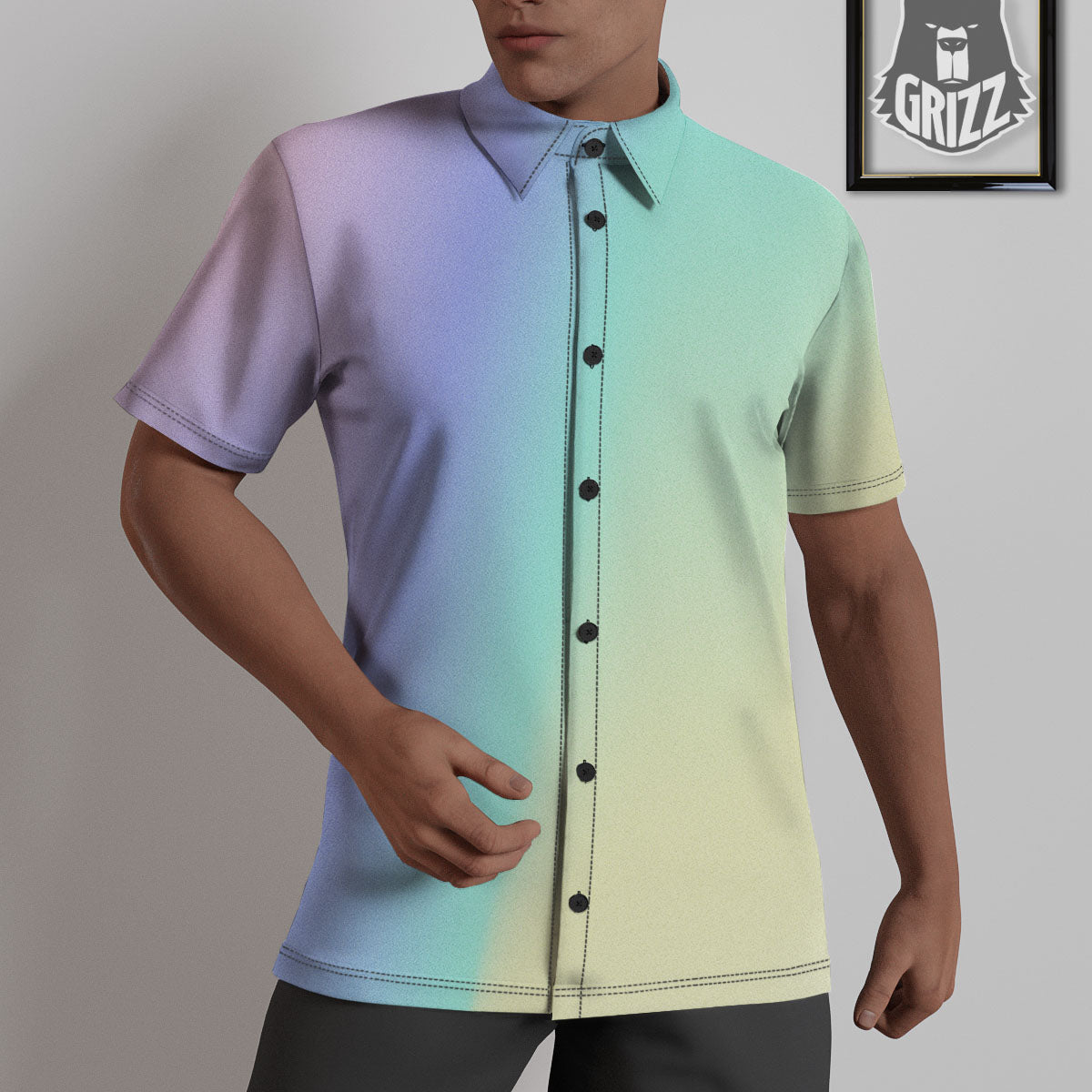 Rave Pastel Print Pattern Untucked Shirts-grizzshop